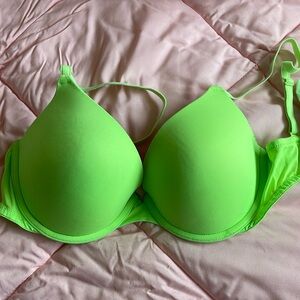 Lime Green Victoria’s Secret PINK Wear Everywhere Push Up Bra